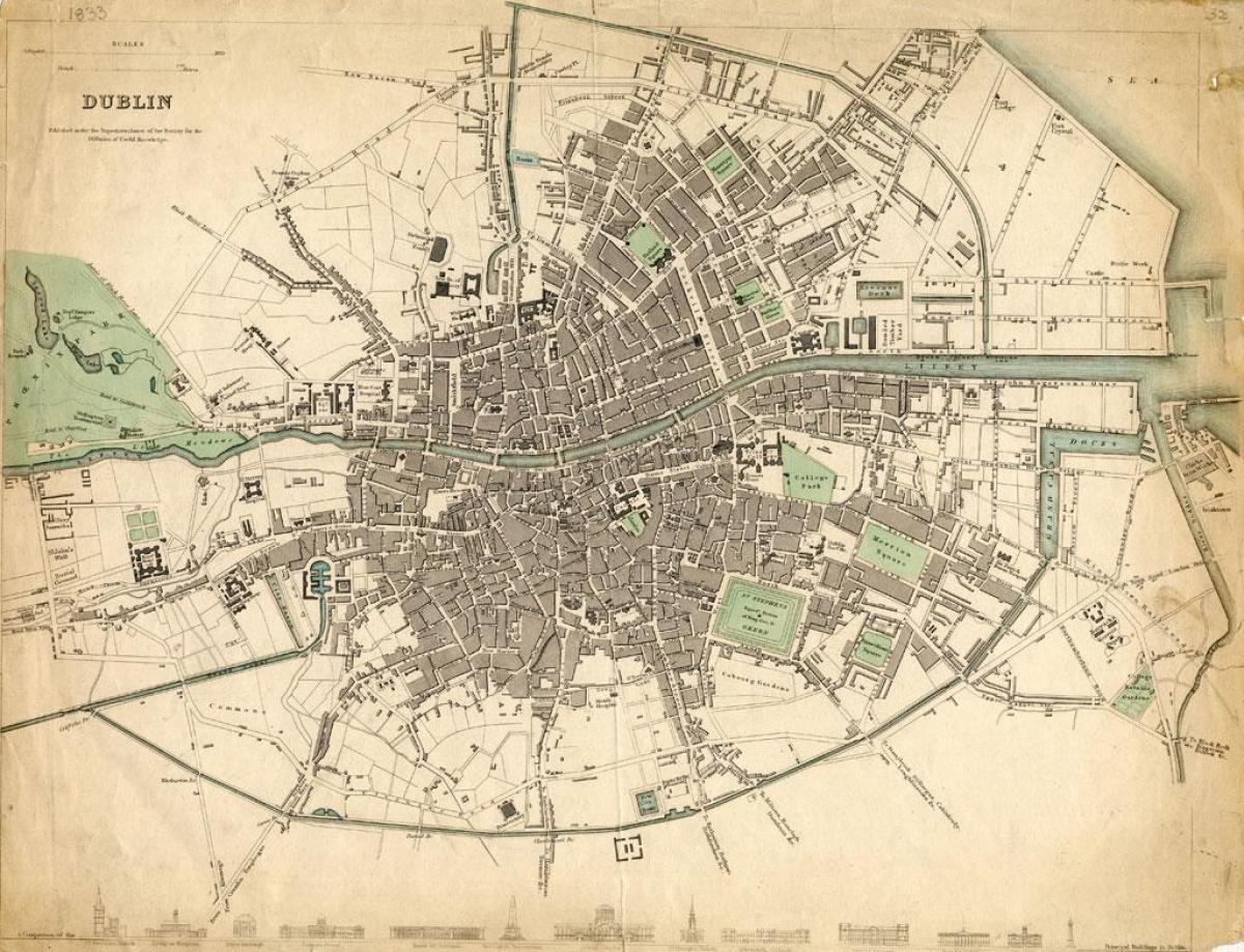 mapa Dublin-en 1916