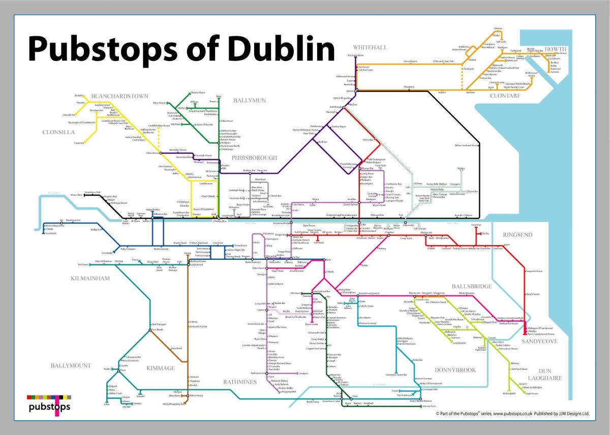 mapa Dublin pub
