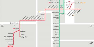Dublin Luas red line mapa